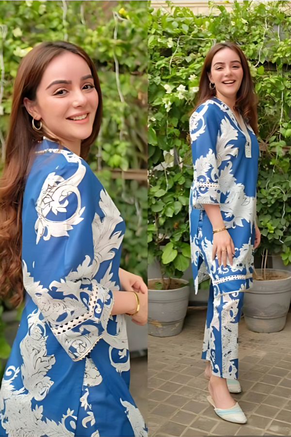 Breathable Floral Printed Pure Cotton Kurta with Matching Palazzos – Everyday Ethnic Comfort for Women - Nakh Clothing