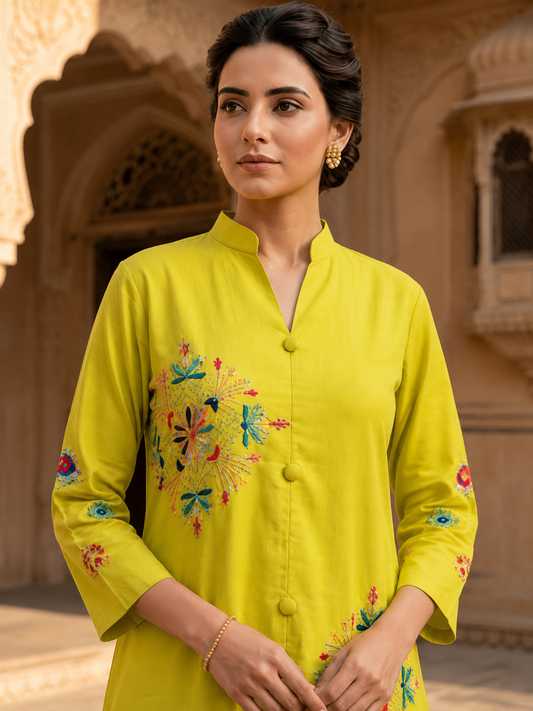 Liril Green Premium Handwork Co-Ord Set for Elegant Women - Nakh Clothing