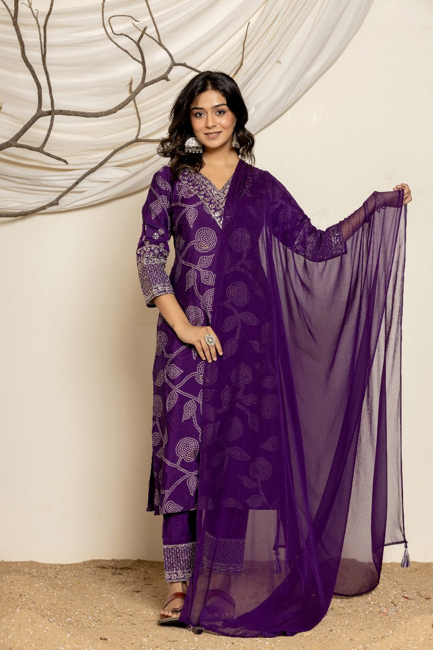 Embroidered Lemon Yellow Suit Set - Nakh Clothing