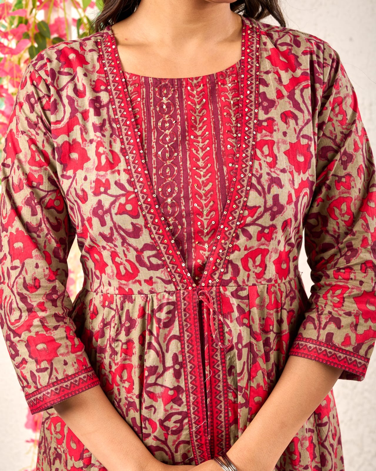 Premium Cotton Anarkali Front-Slit Suit Set with Handwork Embroidery | Sizes M-3XL - Nakh Clothing