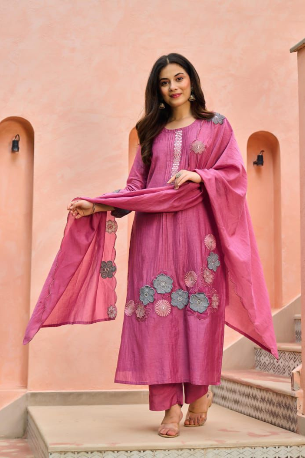 Mul Chanderi Suit Set - Elegant & Comfortable Ethnic Wear - Nakh Clothing