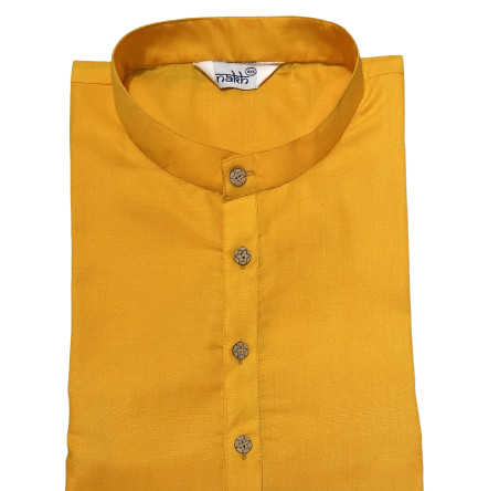 Men Yellow Ethnic Cotton Kurta