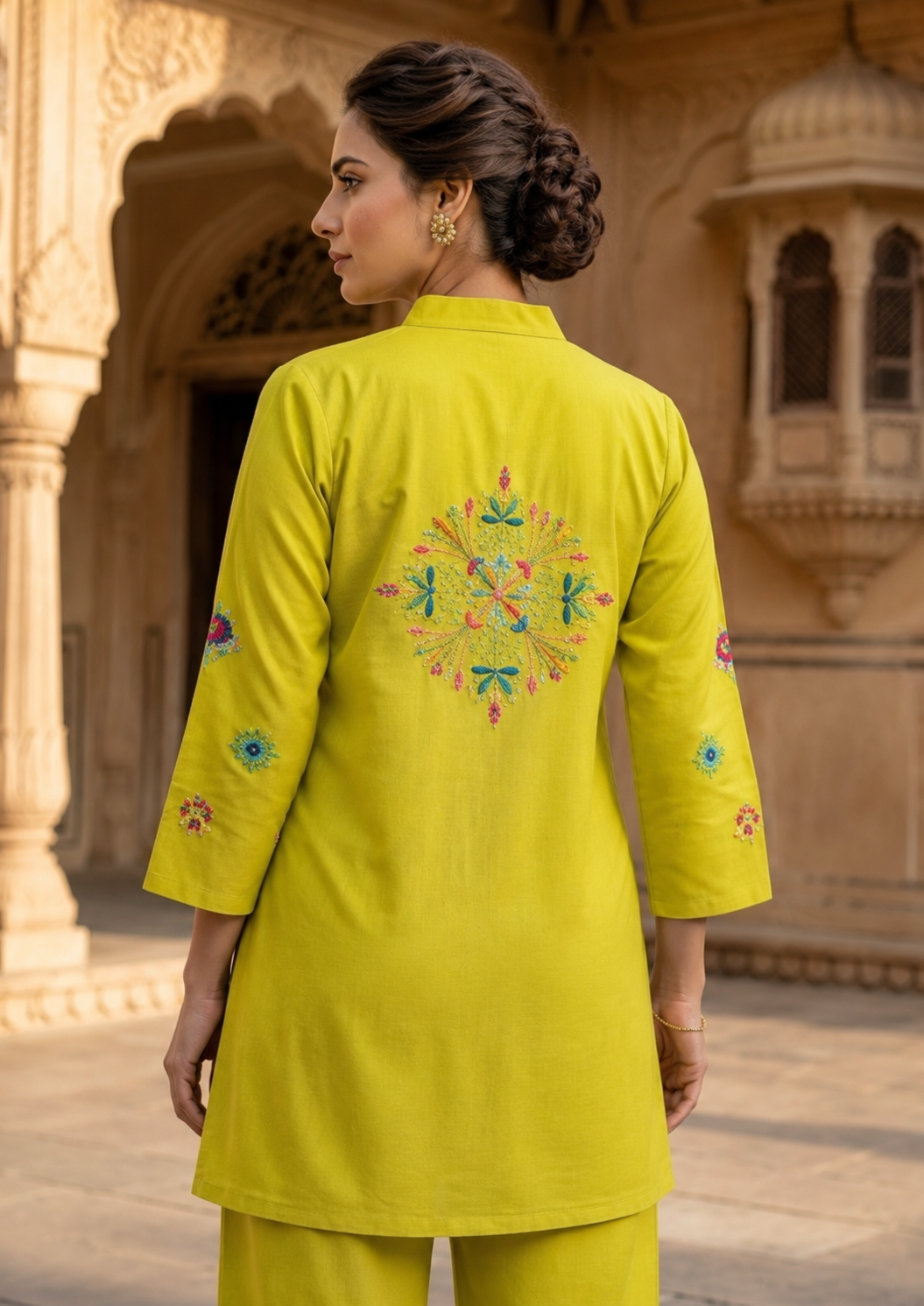 Liril Green Premium Handwork Co-Ord Set for Elegant Women - Nakh Clothing