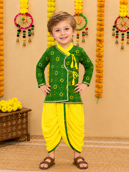 Baby Boys & Girls Cotton Printed Dhoti Kurta Set | Premium Ethnic Festive Clothing Set