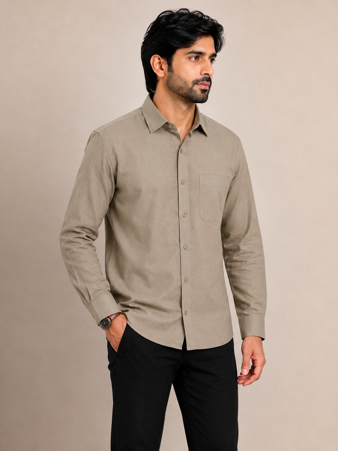 Men's Full Sleeve Regular Fit Shirt with Chest Pocket – Formal & Casual Wear