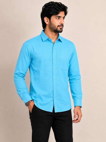Men's Full Sleeve Regular Fit Shirt with Chest Pocket – Formal & Casual Wear