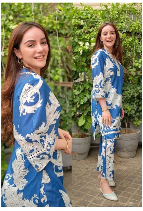 Floral printed pure cotton kurta with palazzos - Nakh Clothing