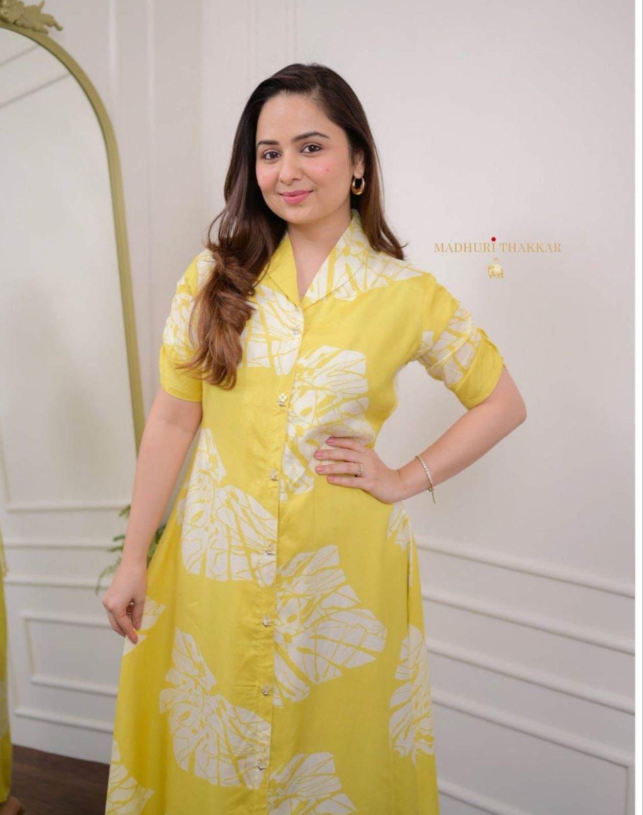 Yellow Leaf Cotton Dress