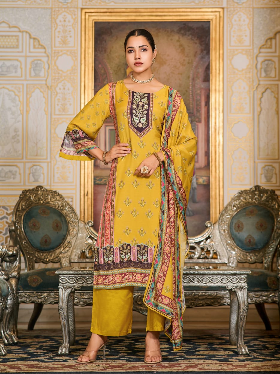 Handcrafted Muslin Festival Suit