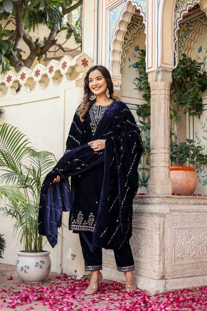 "Premium Velvet Suit Sets for Elegant Winter Style" - Nakh Clothing