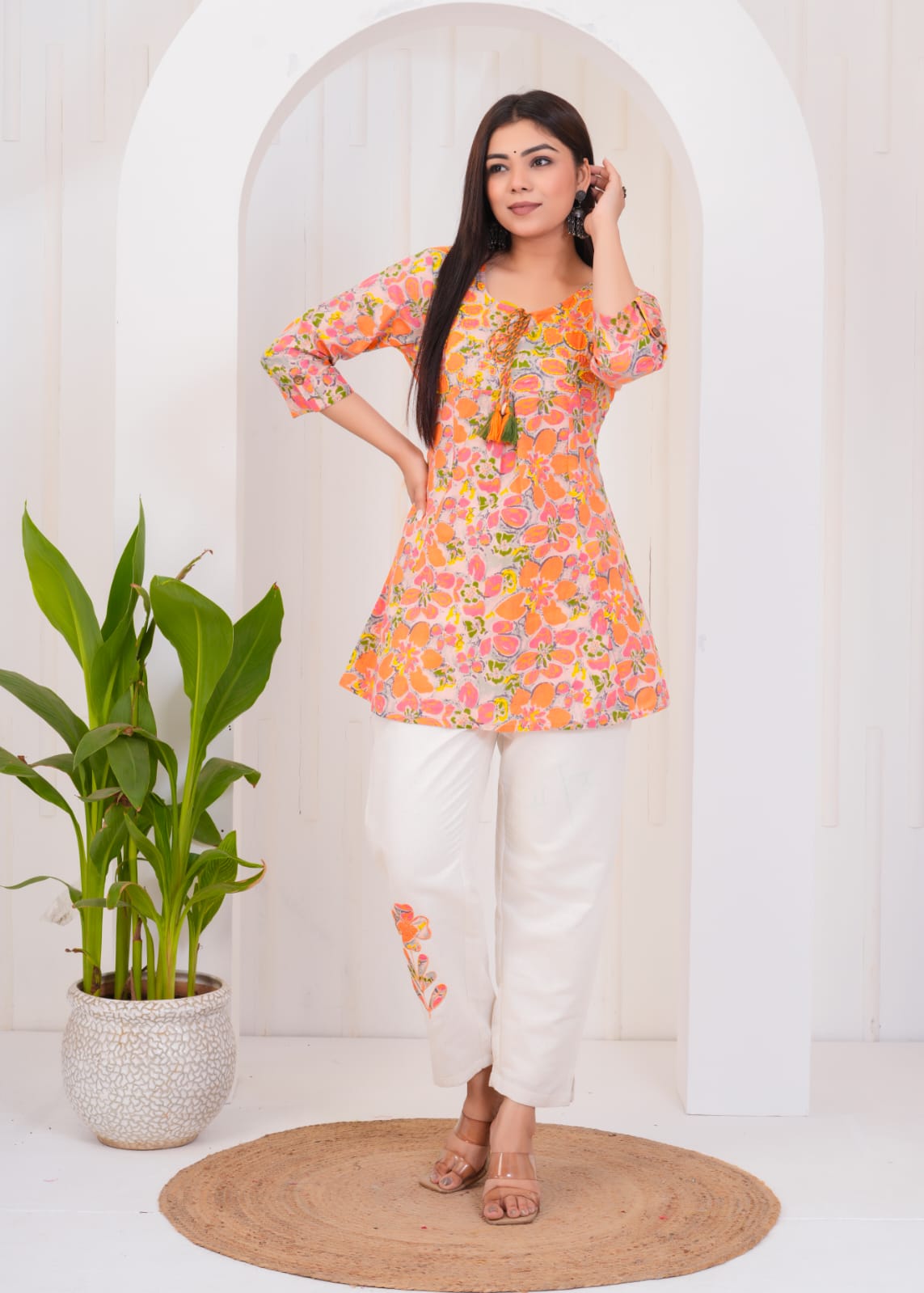 Women Block Print Ethnic Co-Ords Set