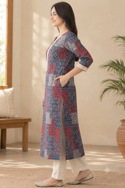 Handloom Cotton Co-ord Set – Patchwork Print Top & Pant