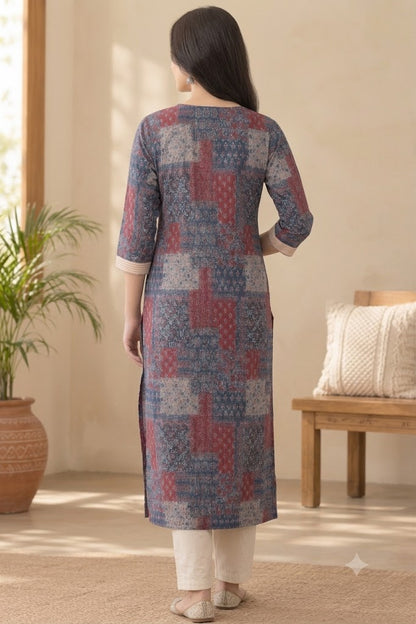 Handloom Cotton Co-ord Set – Patchwork Print Top & Pant