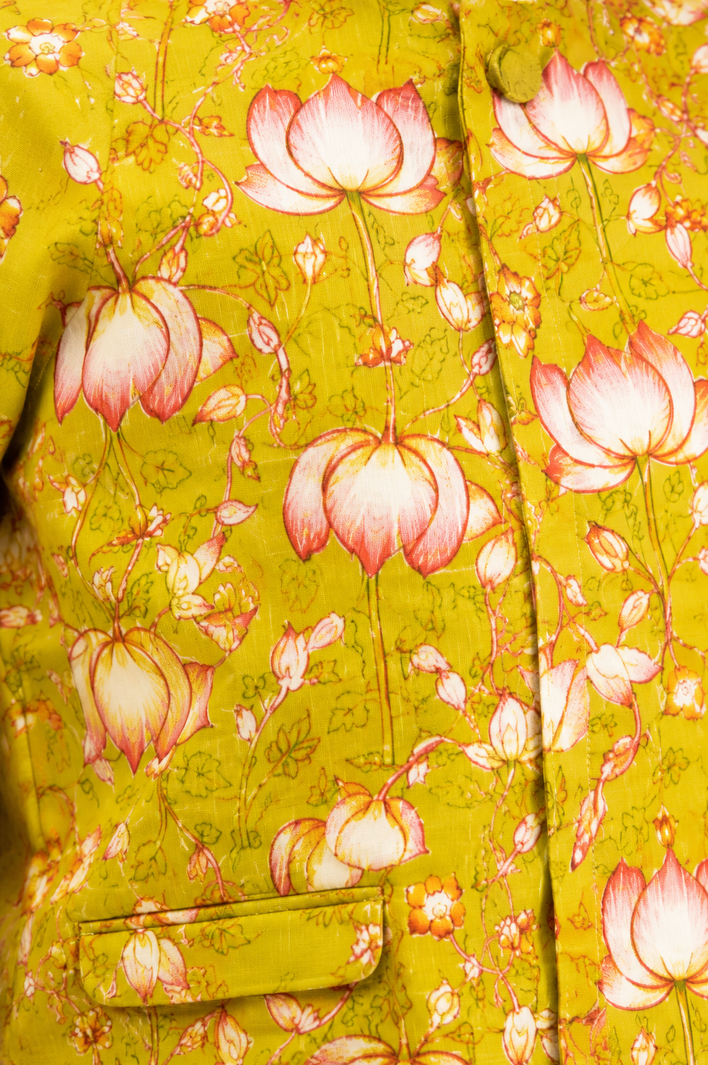 Boys Cotton Block Print Kurta Jacket Set – Yellow & Green - Nakh Clothing