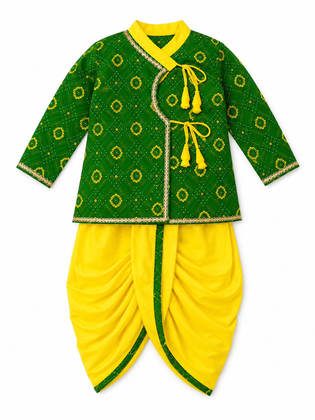 Baby Boys & Girls Cotton Printed Dhoti Kurta Set | Premium Ethnic Festive Clothing Set