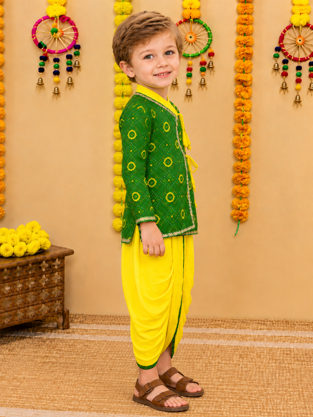 Baby Boys & Girls Cotton Printed Dhoti Kurta Set | Premium Ethnic Festive Clothing Set