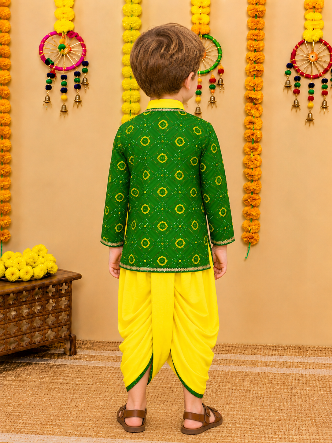 Baby Boys & Girls Cotton Printed Dhoti Kurta Set | Premium Ethnic Festive Clothing Set