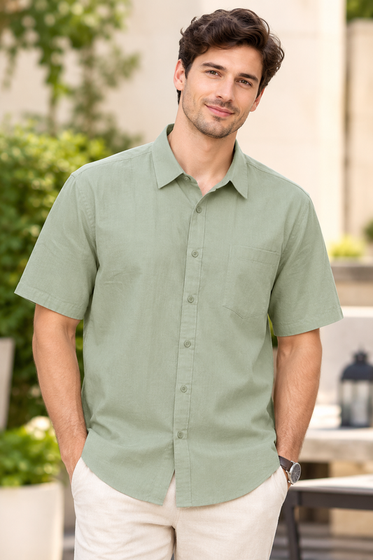 "Men's Regular Fit Cotton Half Sleeve Shirt – Perfect for Casual Everyday Wear"