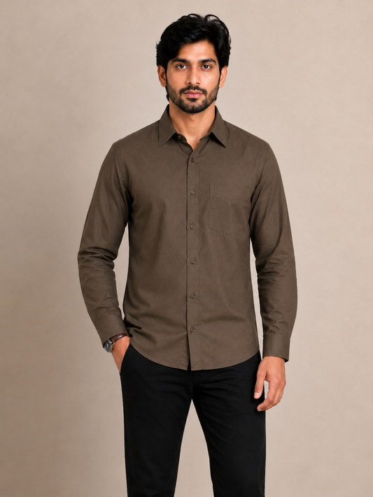 Men's Full Sleeve Regular Fit Shirt with Chest Pocket – Formal & Casual Wear