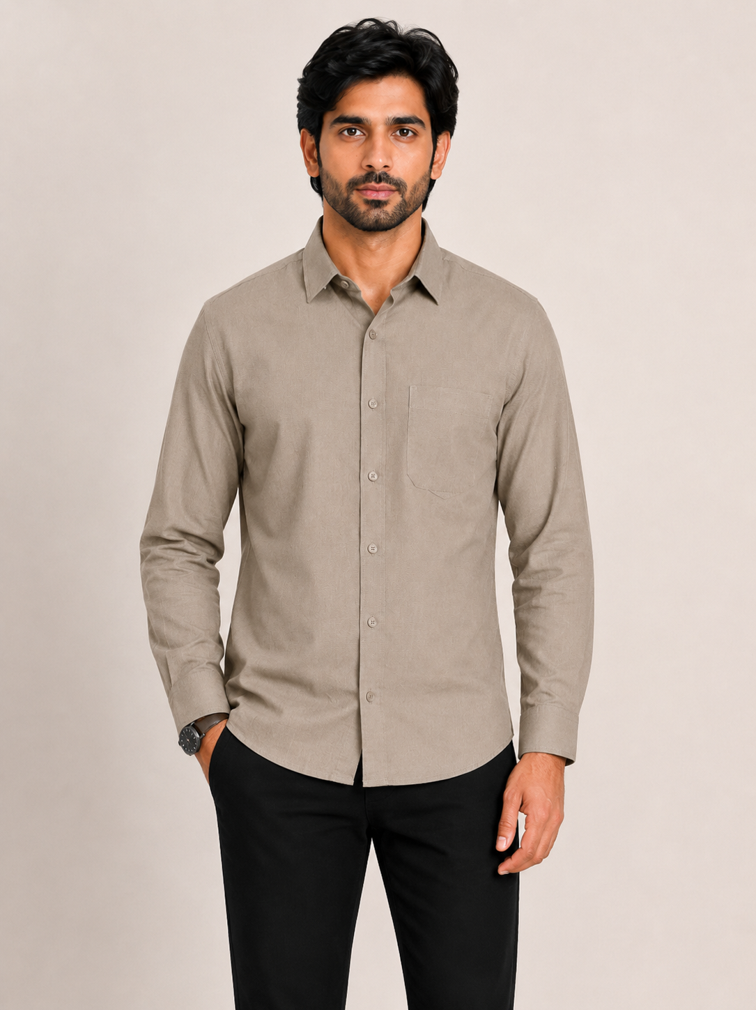 Men's Full Sleeve Regular Fit Shirt with Chest Pocket – Formal & Casual Wear