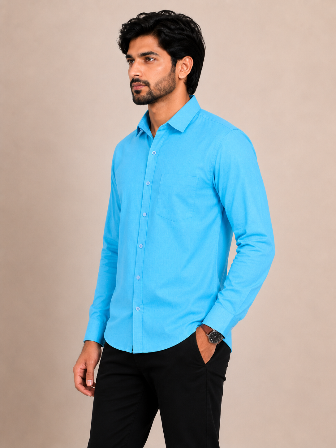 Men's Full Sleeve Regular Fit Shirt with Chest Pocket – Formal & Casual Wear