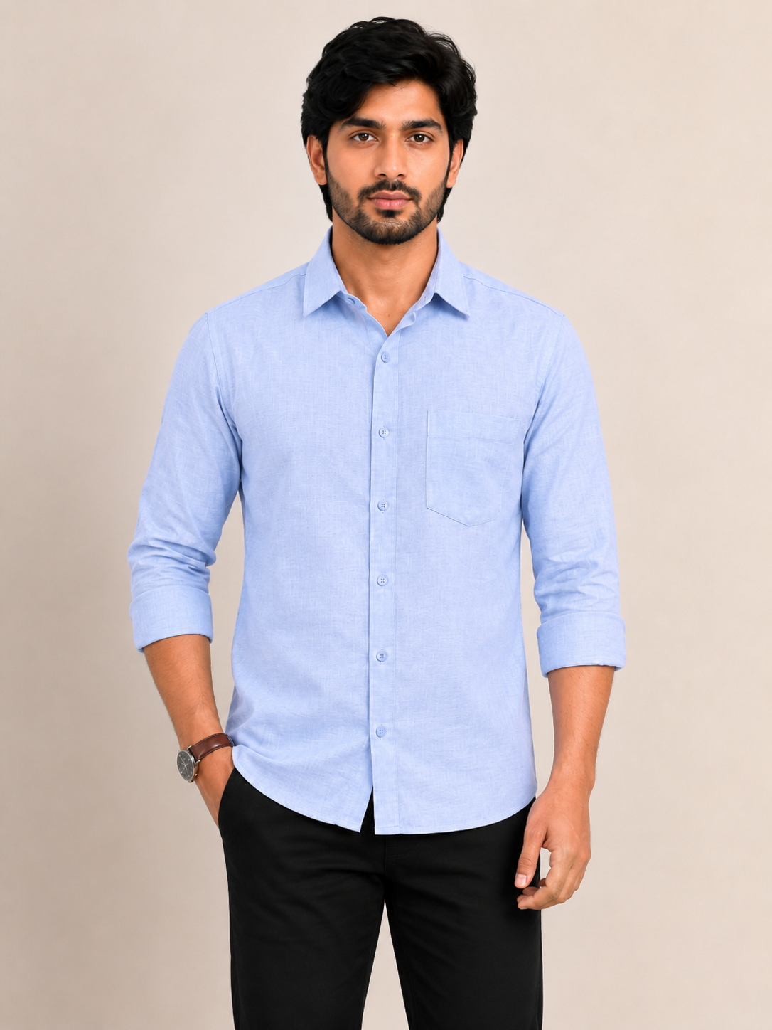 Men's Full Sleeve Regular Fit Shirt with Chest Pocket – Formal & Casual Wear