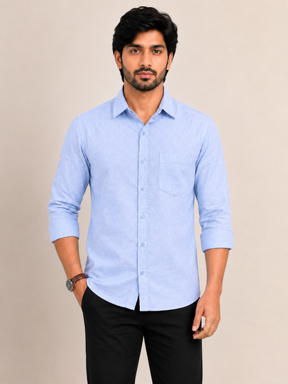 Men's Full Sleeve Regular Fit Shirt with Chest Pocket – Formal & Casual Wear