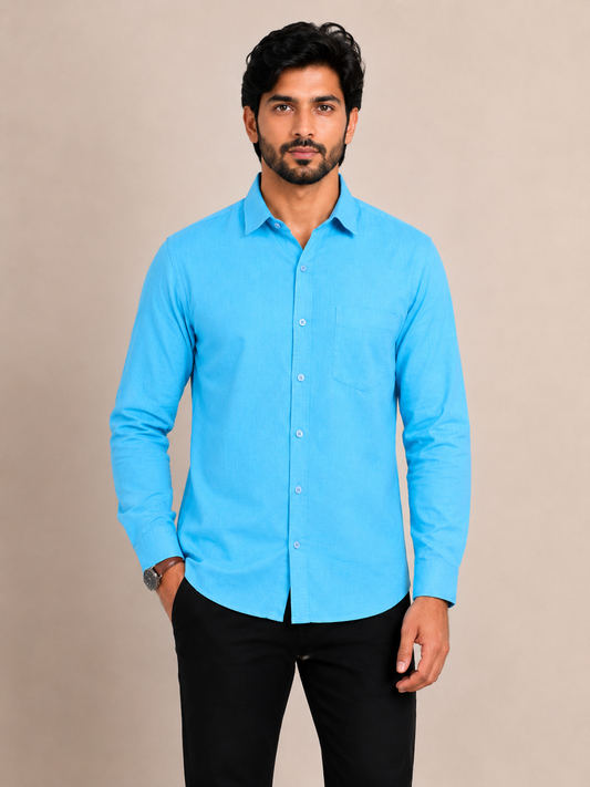 Men's Full Sleeve Regular Fit Shirt with Chest Pocket – Formal & Casual Wear