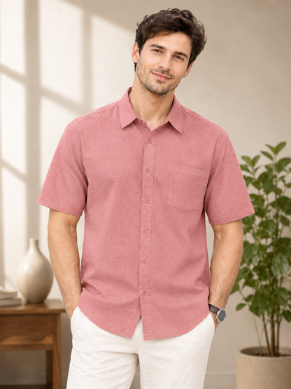 "Men's Regular Fit Cotton Half Sleeve Shirt – Perfect for Casual Everyday Wear" - Nakh Clothing