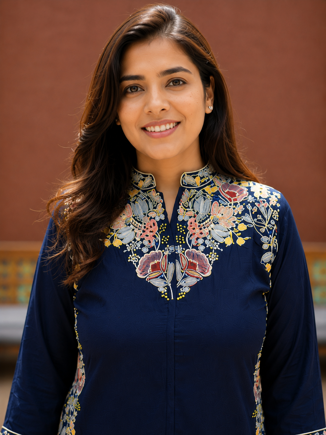Navy Blue Party wear Co-Ord Set with Sequin Embroidery - Nakh Clothing
