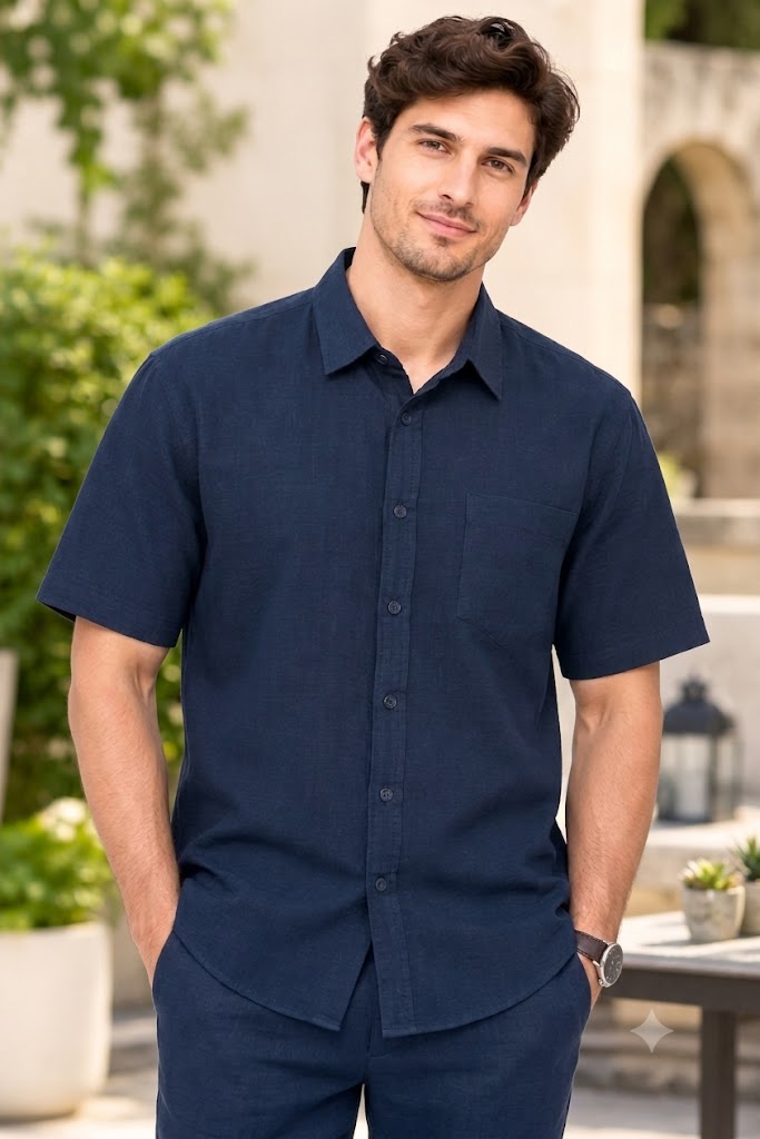 "Men's Regular Fit Cotton Half Sleeve Shirt – Perfect for Casual Everyday Wear"