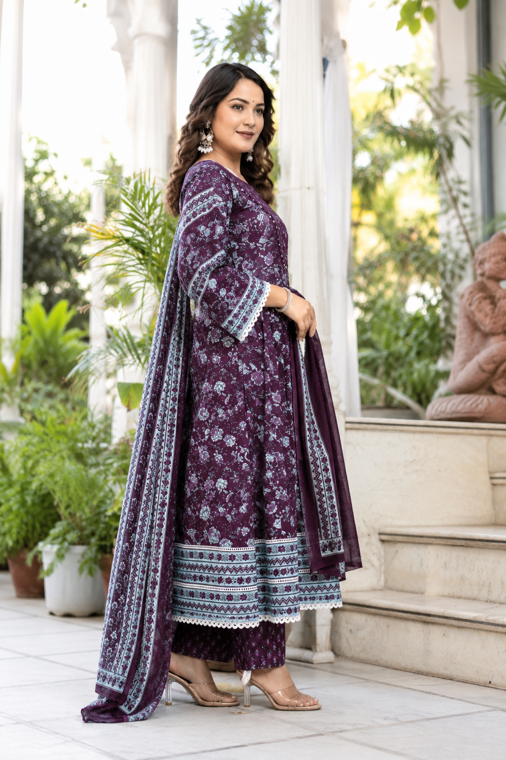 Traditional Printed Cotton Angrakha Suit Set – Festive & Casual Wear - Nakh Clothing