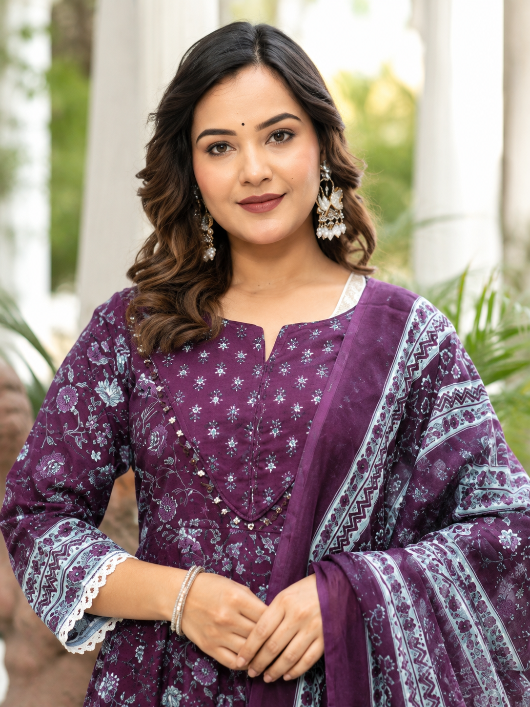 Traditional Printed Cotton Angrakha Suit Set – Festive & Casual Wear - Nakh Clothing