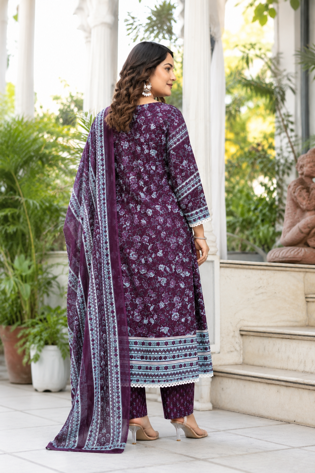 Traditional Printed Cotton Angrakha Suit Set – Festive & Casual Wear - Nakh Clothing