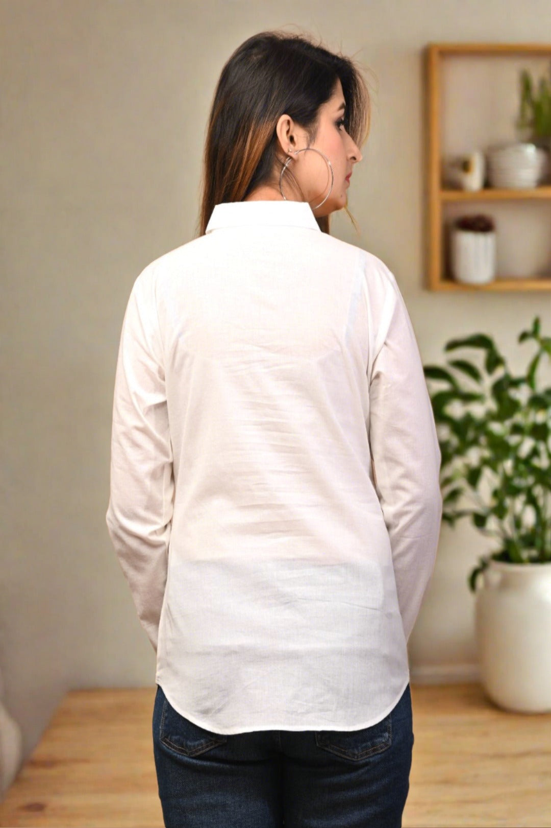 Women Embroidered Pure Cotton Shirt