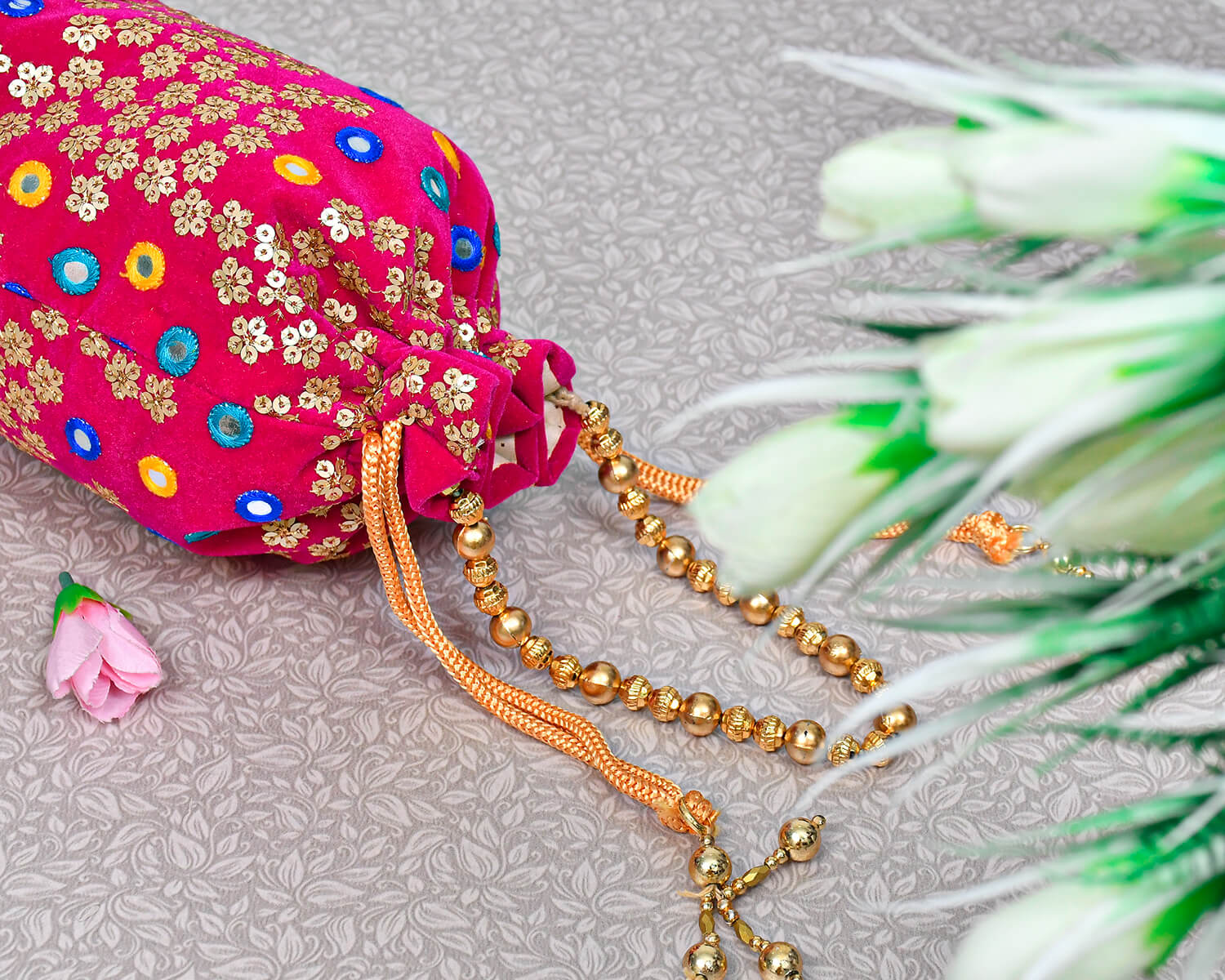 Buy Yellow Indian Handicraft Embroidered Hand bag Online at  Unnatisilks.com|UB55
